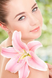 Cute woman with flower