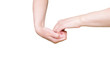 intertwining of hands
