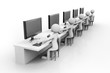 Employees working in a call center