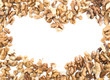 Heart frame made of walnuts