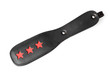 Photo: black leather fetish paddle isolated on white background black leather fetish paddle isolated on white background