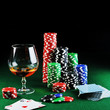 drink and playing cards
