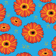 seamless red gerbera pattern