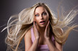 portrait of astonished young woman