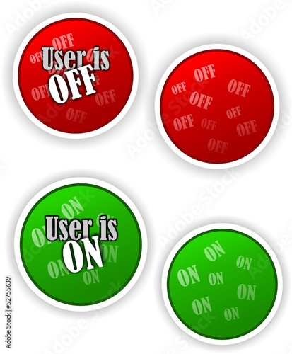 Vector: Offline, online buttons for chat Offline, online buttons for chat