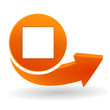 carré blanc sur bouton web orange