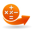 calculatrice sur bouton web orange