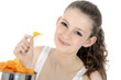Photo: Schülerin isst Chips Schülerin isst Chips