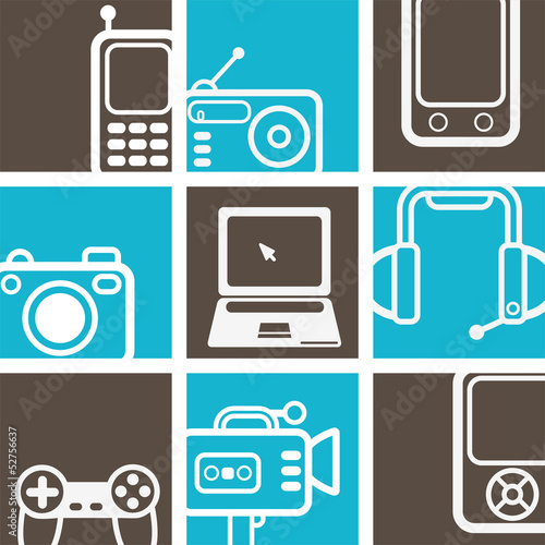 Vector: electronic icons design electronic icons design