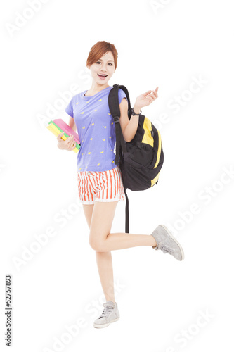 Photo: happy student girl holding books happy student girl holding books