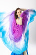 woman with curves dancing an oriental dance belly dancer