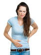 Woman suffering from tummy pain