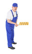 Photo: house painter is painting invisible wall over white house painter is painting invisible wall over white