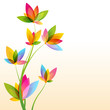 canvas print picture - vector template "colorful flowers"