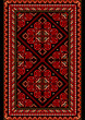 Bright carpet in the old style with red and burgundy shades