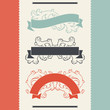 Vintage floral design elements and ribbons.