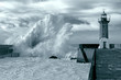 Stormy harbor
