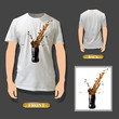 Broken bottle printed on shirt. 