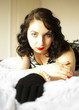 retro woman with a lollipop