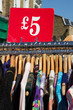 Rack of dresses at market
