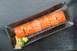 salmon roll top view