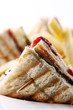 Club sandwich with meat and green