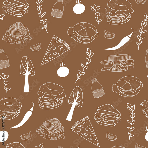Vector: Food seamless pattern. Hand drawn vector Food seamless pattern. Hand drawn vector