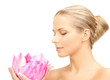 lovely woman with lotos flower