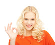 young woman showing ok sign