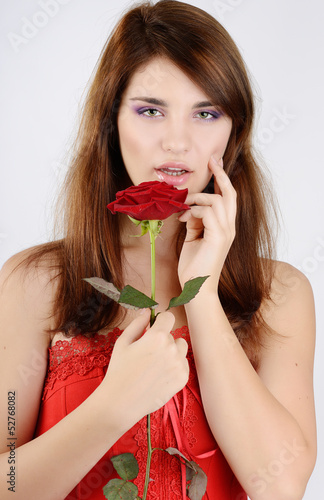 Photo: sweet girl with rose sweet girl with rose
