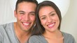 Hispanic couple laughing