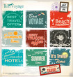 Summer vacation grunge labels