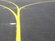 Yellow stripes on taxiway