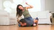 Mexican couple goofing around