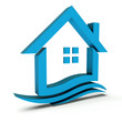 Blue swoosh house