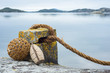 Mooring with coastline in the background