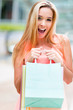 Happy shopping woman