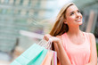 Thoughtful woman shopping