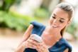 Business woman texting