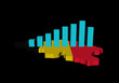 graph on Belgium map flag illustration