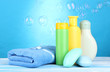 Baby cosmetics, towel and soap