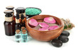 Spa composition with aroma oils isolated on white