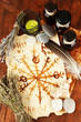 Foto: Composition with old papers, herbs, stones and bottles with Composition with old papers, herbs, stones and bottles with