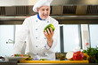 Chef cooking in his kitchen