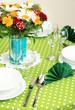 Beautiful table setting for breakfast