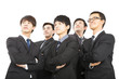 Photo: young asian business team standing together young asian business team standing together