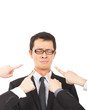 Photo: hands pointing towards sadness businessman hands pointing towards sadness businessman