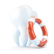 Illustration: tooth help Life Buoy on a white background tooth help Life Buoy on a white background