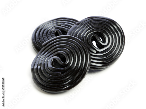 Photo: Licorice wheels isolated Licorice wheels isolated