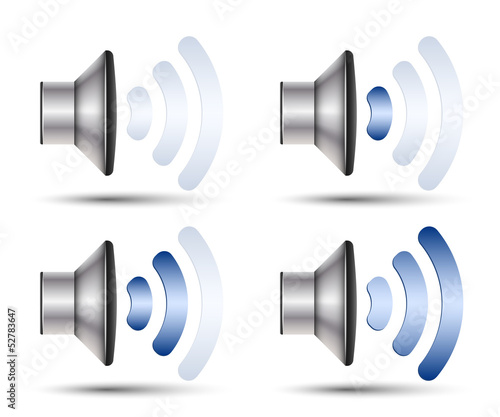 Vector: Set of speaker icons with different volume levels. Vector Set of speaker icons with different volume levels. Vector